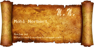 Mohl Norbert névjegykártya